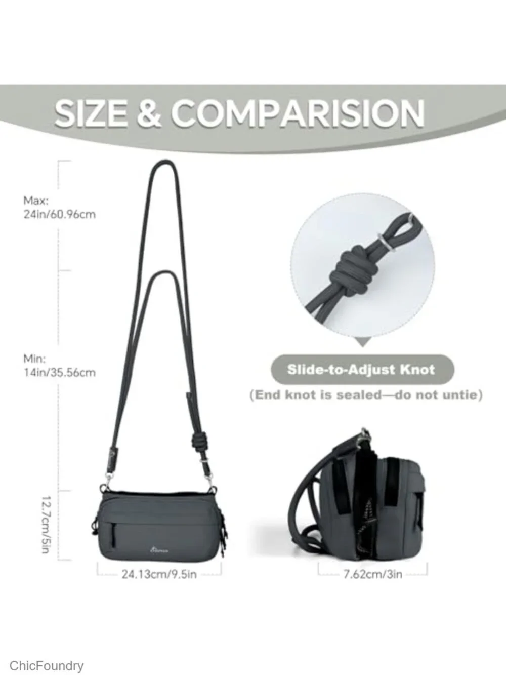 Women's Water-Resistant Nylon RFID Blocking Crossbody Travel Bag with Bottle